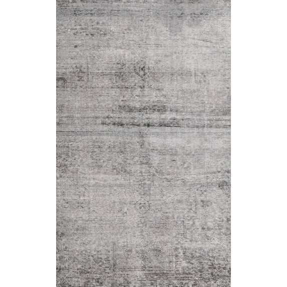 Ahgly Company Indoor Rectangle Traditional Granite Gray Persian Area Rugs, 6' x 9'