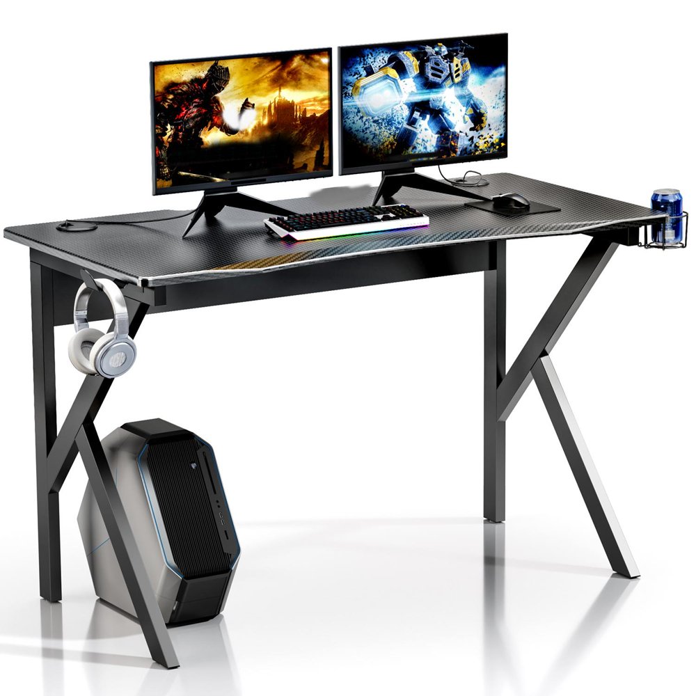 VIPEK Ergonomic Gaming Desk Computer Table with Massive Countertop