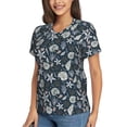 thumbnail image 2 of Vsdgher Sea Shells 1 Women Shirts V Neck Short Sleeve Tops T-Shirt Basic Tees, S to 3XLXX-Large, 2 of 5