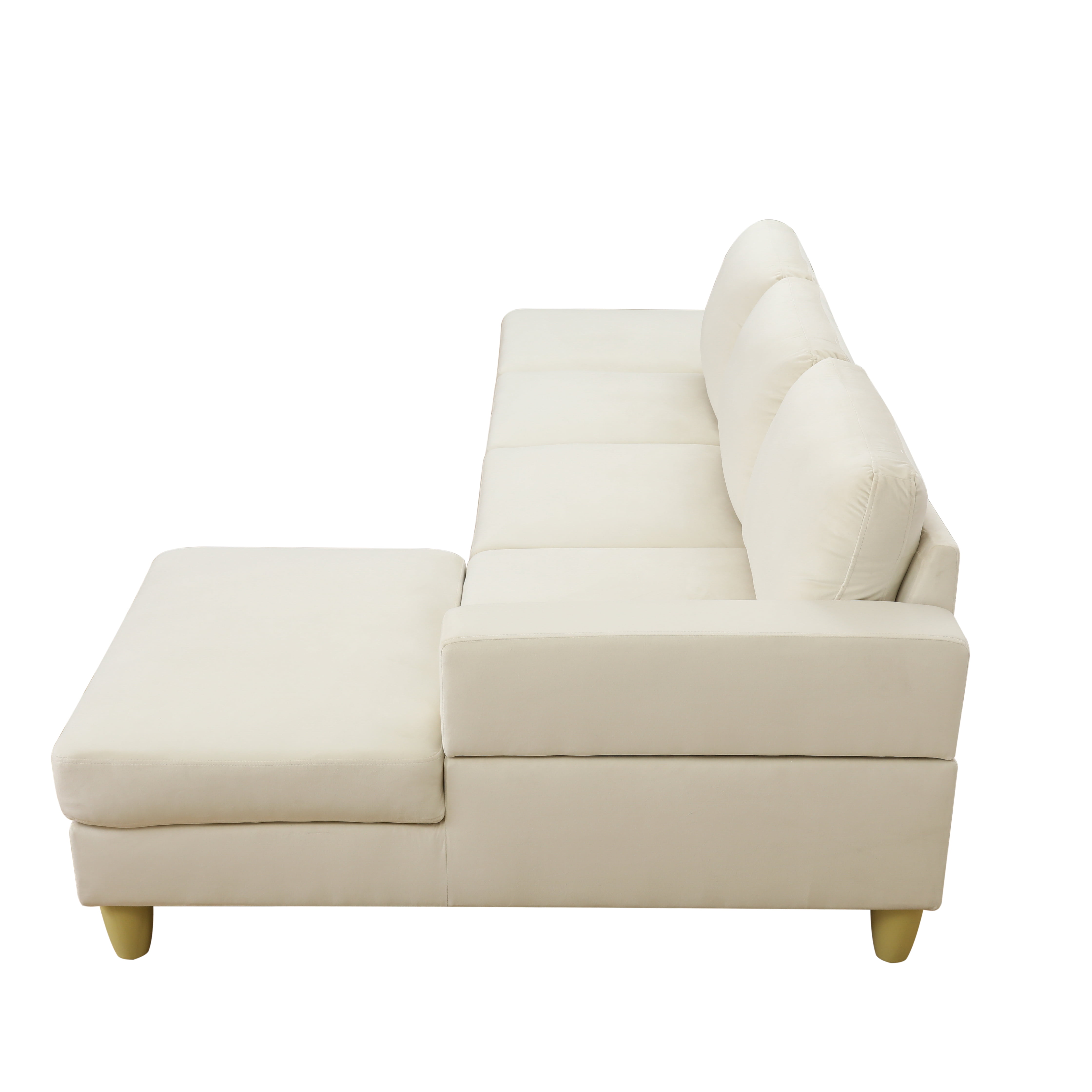 MAYEERTY Superior Beige white Lint Modern Adult Couch Living Room Sofa Set