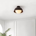thumbnail image 2 of SAFAVIEH Syluna 14 in. Modern Oil Rubbed Bronze Metal Mount Light with White Shade, 2 of 8