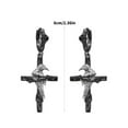 thumbnail image 5 of Mysterious Gothic Crow Crosses Earrings Punk Rock Jewelry Sophisticated Alloy Design, 5 of 8