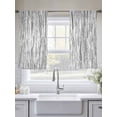 thumbnail image 5 of Black and White Semi Sheer Curtains 45 Inch Length 2 Panels Set, Modern Striped Geometric Abstract Art Sheer Kitchen Curtain Privacy Voile Window Curtain for Living Room Bedroom Rod Pocket Drapes, 5 of 6