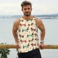 thumbnail image 6 of Lsque Dachshund Dog Puppy Pattern Mens Tank Tops Muscle Athletic Quick Dry Sleeveless Workout Fitness T Shirts Beach Tank Top, Loose-fit Sleeveless Shirt for Men-3X-Large, 6 of 7