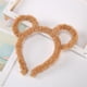 thumbnail image 4 of Diadema gruesa de felpa de invierno para mujer, con orejas de oso redondas, para maquillaje, bandana morada, 4 of 4