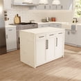 thumbnail image 2 of KBC Palisade 48" Kitchen Island Cabinet w/ Engineered Marble Waterfall in White, 2 of 8