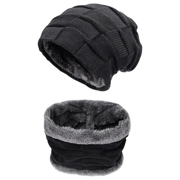 Maylisacc Unisex Winter Fleece Beanie Hat Scarf Set for Men Women