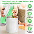 thumbnail image 5 of Plexon Countertop Compost Bin with Lid, White 1.5 Gallon Odorless Kitchen Compost Container, Steel Food Compost Bucket for Kitchen with Charcoal Filter, Compost Pail for Kitchen Countertop, 5 of 6