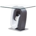 thumbnail image 2 of Pemberly Row Contemporary Metal End Table with Glass Top in Gray/White, 2 of 2
