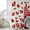 thumbnail image 6 of Valentine Gnomes Shower Curtain Set - 72" x 78" Washable Bathtub Curtain with 12 Hooks, Love Heart Red Rustic Waterproof Fabric Stall Shower Curtains for Bathroom/Bathtub Décor, 6 of 6