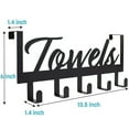 thumbnail image 7 of Clearance!Towel Rack 5 Towel Hooks Wall Mount Towel Holder Black Metal Towel Racks Rustproof and Waterproof for Bathroom Storage Organizer Rack to Hang Your Bathroom Towels, Robes, Clothing, 7 of 7