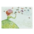thumbnail image 1 of Butterfly Cutting Board, Floral Lady in Green Dress Leaf Ornaments Flower Pastel Winged Bug, Decorative Tempered Glass Cutting and Serving Board, Large Size, Pink Orange Green, by Ambesonne, 1 of 1