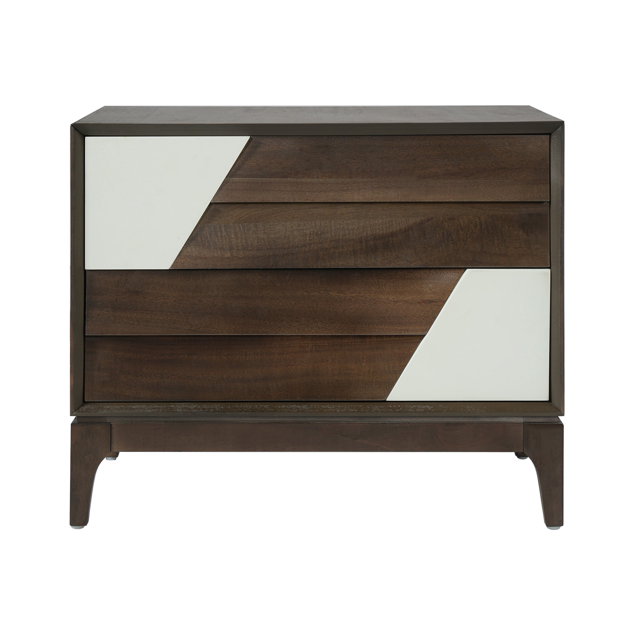 Christopher Knight Home Wooden Nightstand with 2 Drawers, Japandi Style Bedside Table, Brown, Set of 2
