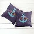 thumbnail image 6 of Ambesonne Live Laugh Love Throw Pillow Cover 2 Pack, Nautical Anchor, 16", Multicolor, 6 of 7