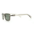thumbnail image 6 of Hipster Dad Fashion Double Rim Narrow Rectangular Luxury Sunglasses Silver Slate - Green, 6 of 7