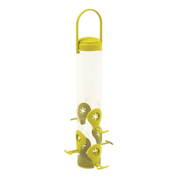 Mangeoire à Oiseaux en Tube de Plastique Finch de 1,5 Lb, 6 Ports