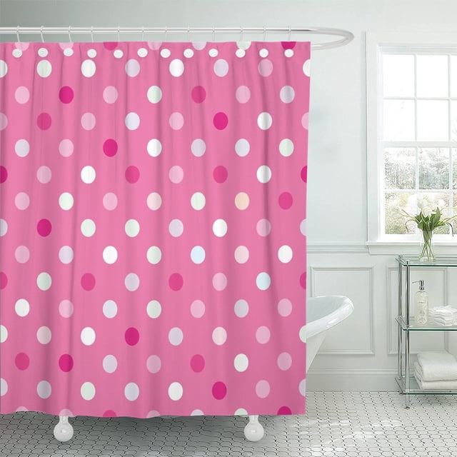 ABPHQTO Cortina de ducha de poliéster con lunares rojos, verdes, azules y amarillos de colores 152x180 cm ABPHQTO PKNMT60x72Shower-2343