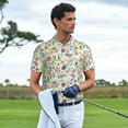 thumbnail image 5 of Balery Rabbit And Butterfly Printed Men’s Short Sleeve Polo Shirt, Midweight Men's Shirt,Golf Polo shirts -4X-Large, 5 of 8