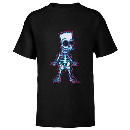 The Simpsons Bart Simpson Way in Trouble X-Ray – Short Sleeve T-Shirt for Kids – Customized-Black