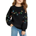 thumbnail image 4 of XAOFW Christmas Kids Sweatshirts Girls Pocket Winter Fuzzy Season Festive Long Sleeve O-Neck Printing Loose Fashionable Comfortable Outdoor Holiday Vacation Tops, 4 of 4