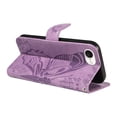 thumbnail image 5 of Dteck Pattern Case for iPhone SE4,Magnetic Leather Butterfly Floral Embossed Flip Case Card Slots Wallet Stand Cover with Wrist Strap for iPhone SE4,Purple, 5 of 7
