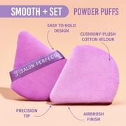 Salon Perfect Smooth & Set Soft Powder Puffs Face Makeup Triangle Sponge Applicators, Reusable, 6-Pack