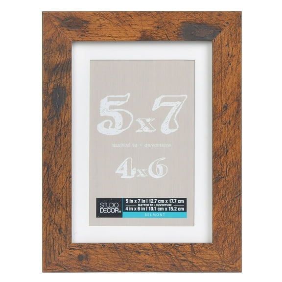 Studio Decor 5" x 7" Honey Belmont Picture Frame with 4" x 6" Mat - Pre-attached Hanging Hardware, Horizontal or Vertical Display - MDF, Bulk 8 Pack