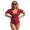 wine red, variant on Attraco Womens One Piece Swimsuit Full Coverage Bathing Suit Tummy Control Deep V Neck Retro Ruffle Swimwear