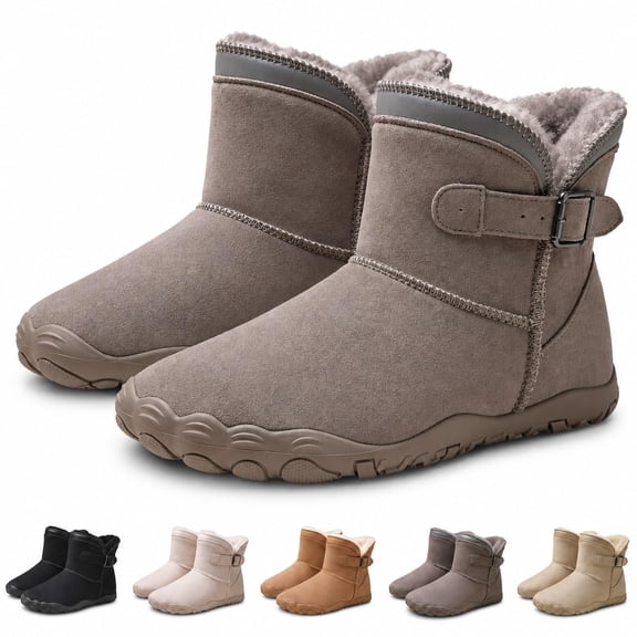 OYPGUE Women's Barefoot Snow Boots Wide Toe Water-Resistant Non-Slip Boots