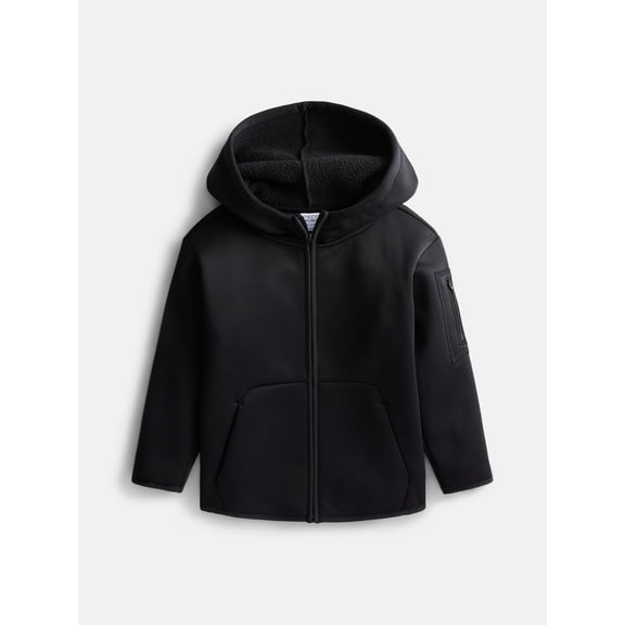 Athletic Works Boys' Lined Zip Front Hoodie Jacket, Sizes 4-18