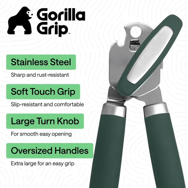 Gorilla Grip Heavy Duty Stainless Steel Can Opener, Hunter Green photo 2