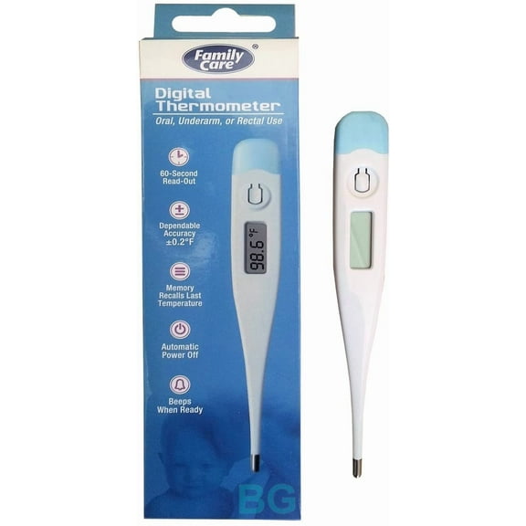 Family Care Oral, Underarm or Rectal Digital Thermometer