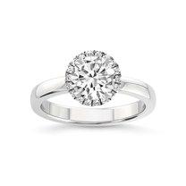 1 Carat IGI Certified Round Shape Lab Grown Diamond Engagement Ring | 14K White Gold | Anna Hidden Accents Halo Lab Diamond Ring | FG-VS1-VS2 Quality Friendly Diamonds