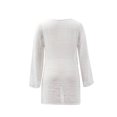 thumbnail image 3 of Ropa Playa Ocean Pacific para Mujer Vestido Corto Crochet Cuello Redondo Manga Larga Blanco Talla M, 3 of 4