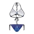 thumbnail image 2 of Chririnla Women's Halter Neck Two Piece Bikini Set Glowing Reindeer Snowflake Print - Sexy Tie Side Swimsuit for Beach & Pool Vacation, 2 of 9