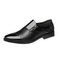 thumbnail image 2 of Zapatos formales para hombre, zapatos de vestir para hombre, casuales, cómodos, con punta redonda y bajos. Negro con Agujeros 41, 2 of 9