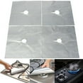 thumbnail image 3 of 4Pcs Removable Easy Clean Square Foil Gas Hob Protector Liner Stove Protection Mat, 3 of 7