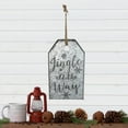 thumbnail image 2 of 12.25" Silver and Black Metal Distressed "Jingle All The Way" Christmas Wall Decor, 2 of 6