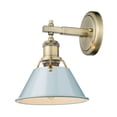 thumbnail image 2 of Yep by Golden Lighting Orwell 1-light Vanity in Aged Brass and Pine Green shade, 2 of 7