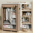 thumbnail image 3 of BAOKALER Closet Organizers and Storage, Hanging Closet Organization, Non-Woven Fabric Clothing Storage for Home Bedroom Living Room, Coffee, 3 of 16