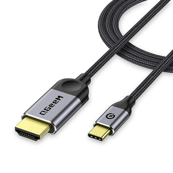 USB C to HDMI Cable 10FTAdapter 1.2M 4K,QGeeM USB Type C to HDMI Cable Thunderbolt 3 Compatible with MacBook Pro 2017-2020 IPad pro,Samsung S9 S10,Surface Book 2,Dell XPS 13/15,Pixelbook More