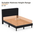 thumbnail image 5 of Sofanext Queen Wingback Platform Bed Frame, Tall Velvet Upholstered Headboard, Wood Slat Support, No Box Spring, Noise-Free, Black, 5 of 10