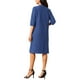 thumbnail image 3 of Vestidos de Otoño para Mujeres Casual de Manga 3/4 con Escote en V, Estampado de Zigzag, Suelto, Largo hasta la Rodilla con Bolsillos, S Azul Real, 3 of 6