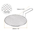 thumbnail image 2 of Unique Bargains Grille en Acier Inoxydable, 10 Pouces Rond Barbecue Net Barbecue Grill Grille Extérieure Cuisson Grillage Grillage avec Poignée, 2 of 5