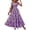 Lavender, variant on Women's Vintage Floral Cap Sleeve Maxi Dress with Smocked Tiered Bodice and Stretch Fit 100% Polyester Soft Fabric
