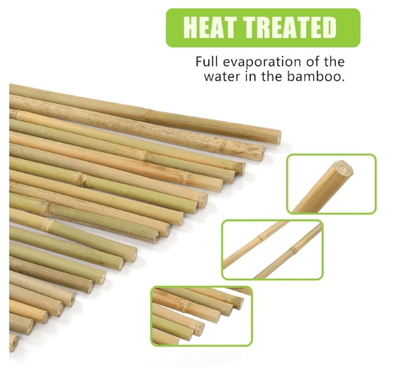 50Pcs Natural Bamboo Plant Stake 7FT, Sturdy Bamboo Poles, Durable Plant Bamboo Stake, Garden Climbing Plant Bracket