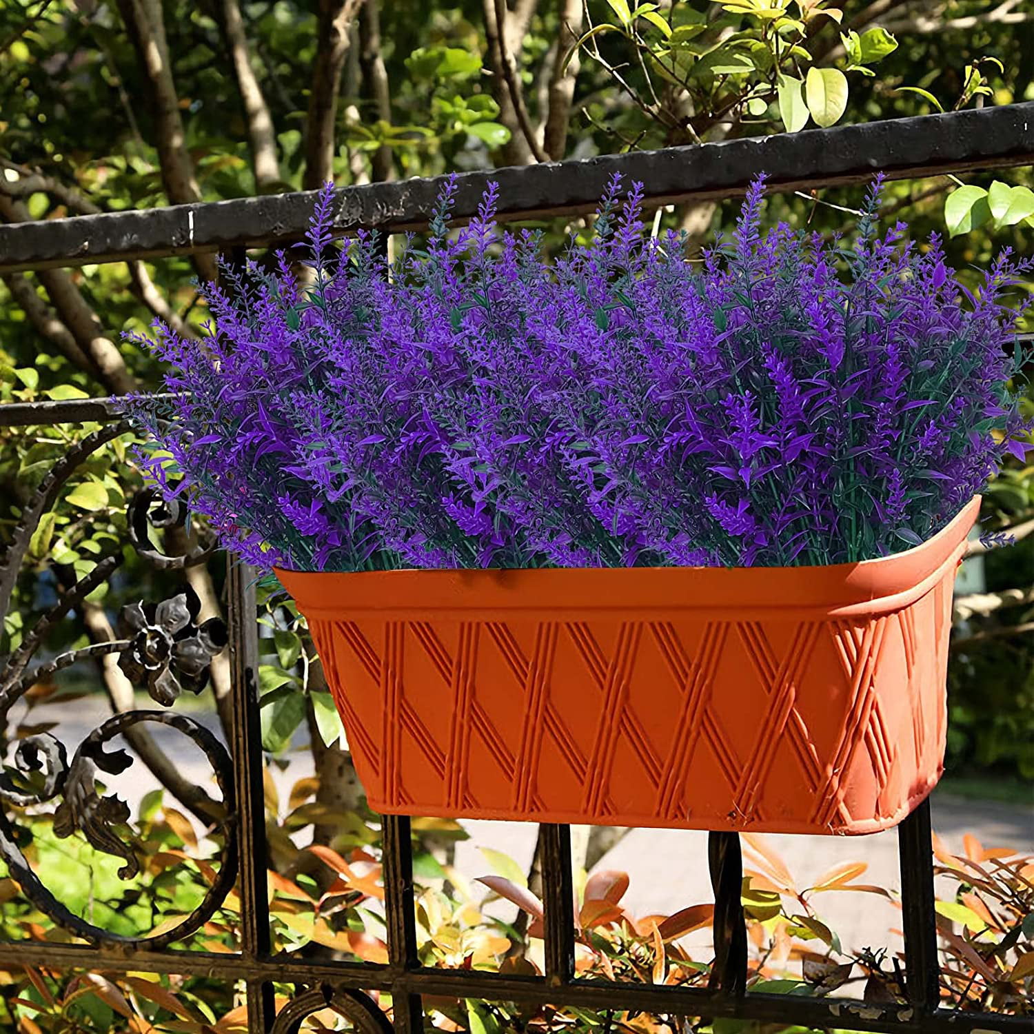 Negj 8 Bundles Colorful Decor Artificial Lavender Flower Outdoor Flowers for Decoration Fall Arrangements Artificial Flower Pot Filler for Artificial