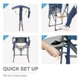 thumbnail image 3 of EVER ADVANCED Portable Tall Folding Camping Chair, 30.7" Seat Height Directors Chair High with Side Table, Foldable Chair for Makeup Artist, Craft Show, Supports 350 lbs, Blue, 3 of 7