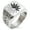 Silver, variant on Stainless Steel Blazing Sun Yin Yang Geometric Pattern Biker Style Polished Ring