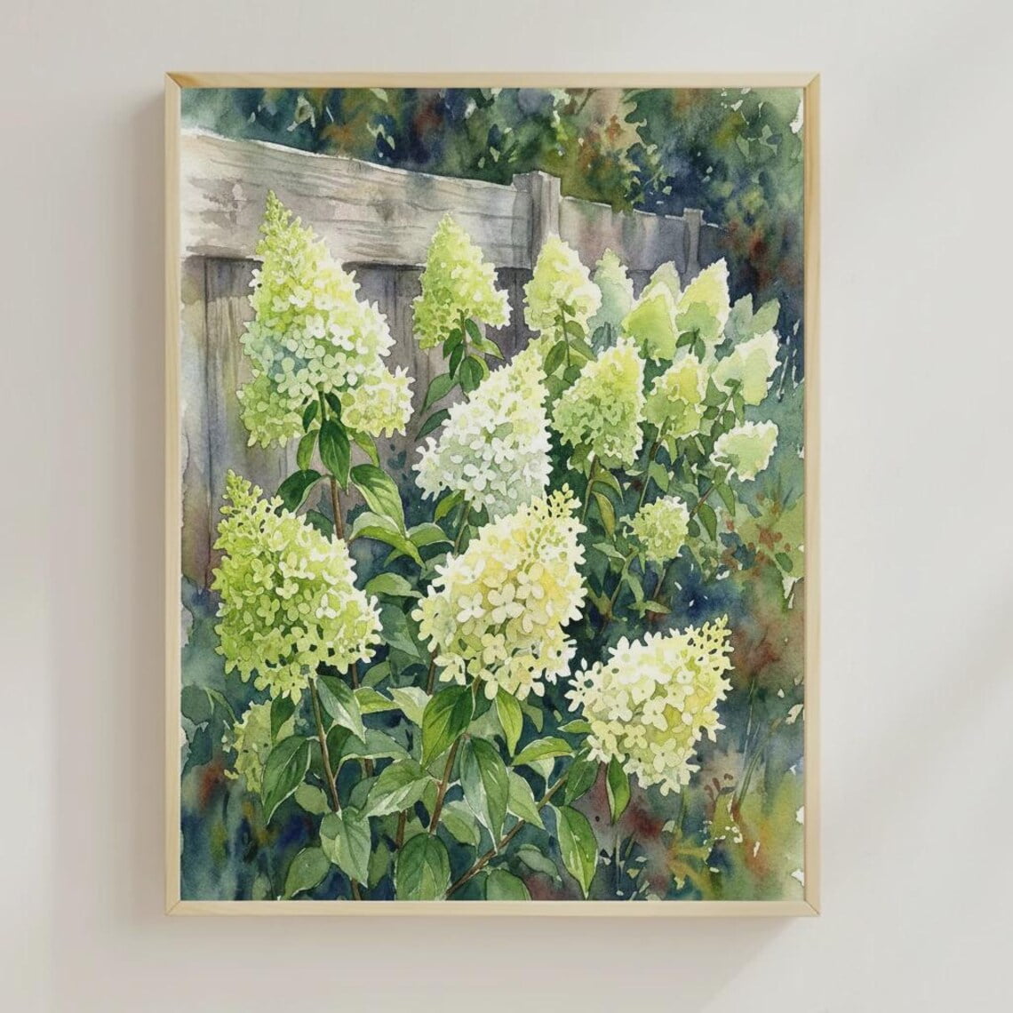 Limelight Hydrangea Print Garden Wall Art Botanical Floral Decor